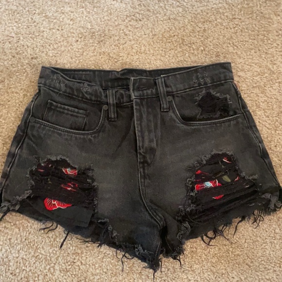 Black jean shorts - Picture 1 of 4